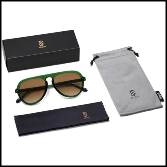 Retro Aviator Sunglasses with Plastic Frame and UV400 Protection main image 7